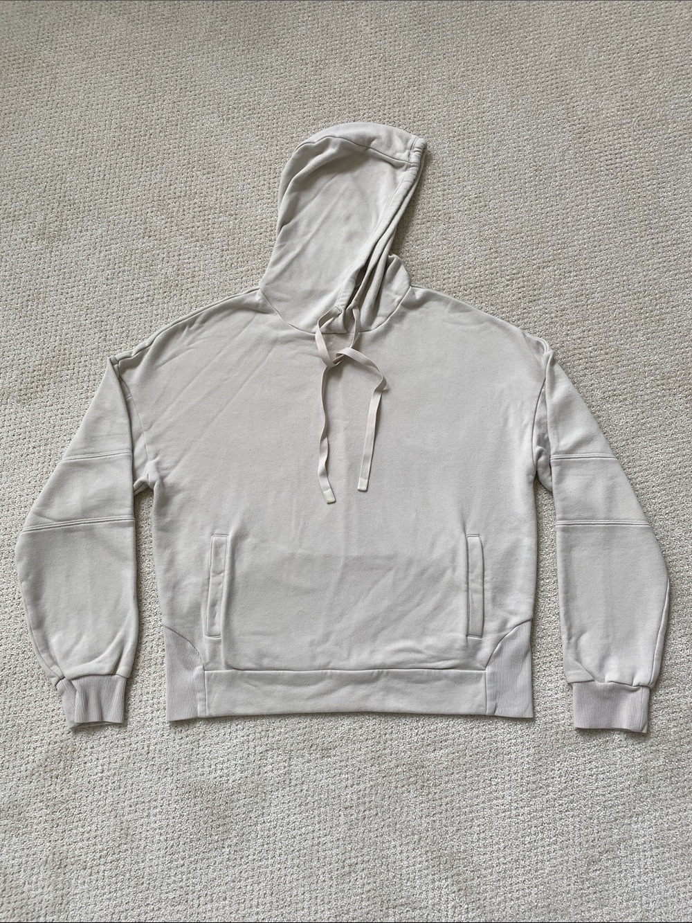 ALO Women’s Cream Pullover Hoodie - Casual Lightweight Hooded Sweatshirt